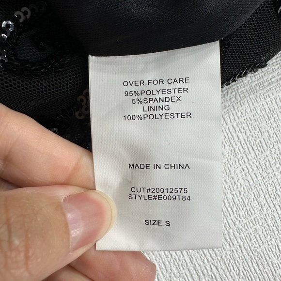 NWT windsor Kaelie Sequin Sheer Mesh Long Sleeve Mini Dress size S - Picture 14 of 15